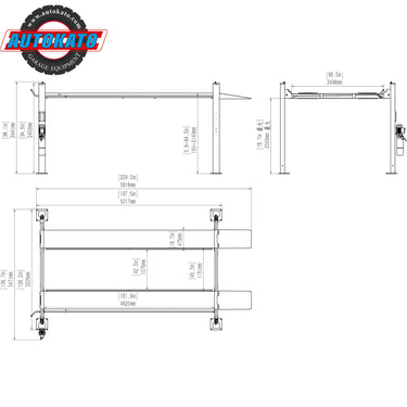 Katool KT-4H110 11,000lbs Four Post Lift — KT-4H110 car lift only
