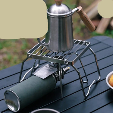 Soporte plegable de acero inoxidable para estufa de exterior para camping y barbacoa