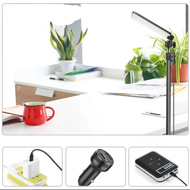 Foco exterior recargable por USB, con poste telescópico