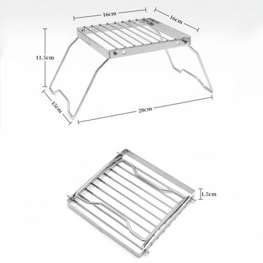 Compact Camping Stove Grill Rack & Burner for Outdoor Cooking