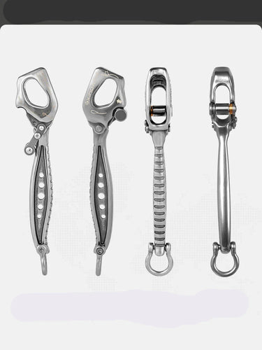 Descensor de acero inoxidable para trabajo y escalada