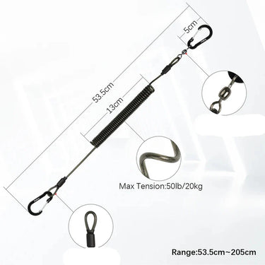 2 Meter Elastic Fishing Rod Strap with Metal Buckle