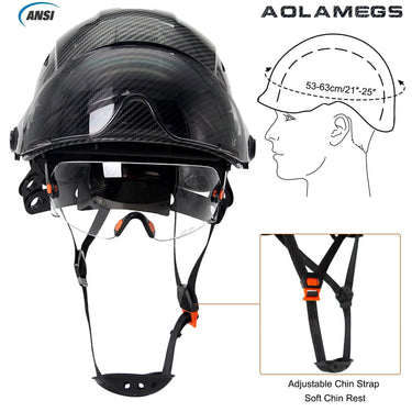Carbon Fiber Pattern Safety Helmet with Visor & Goggles