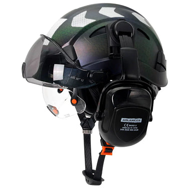 Total Head Protection: Safety Helmet with Visor and Earmuffs