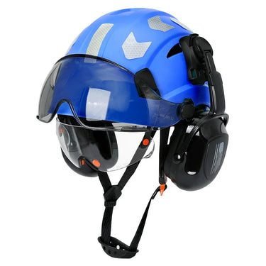 Total Head Protection: Safety Helmet with Visor and Earmuffs