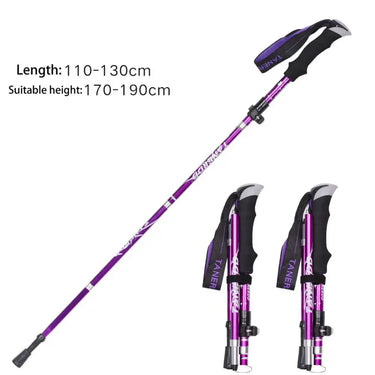 Bastones de trekking antishock telescópicos y plegables para aventuras al aire libre