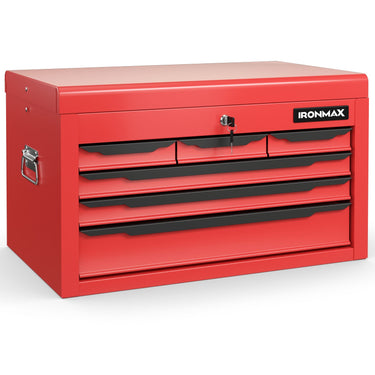 24 Inch Tool Chest Case with 6 Drawers and Top Storage for Garage Repair Shop & Warehouse-Red