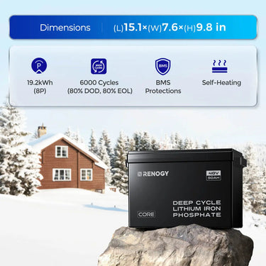 48V 50Ah Smart Lithium Iron Phosphate Battery w/Self-heating | Core Series