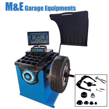 M&E ME-B650 Wheel Balancer — M&E ME-650 Wheel Balancer + KT-MC2 Motorcycle Wheel Adaptor for Wheel Balancer