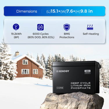 48V Premium Backup System – 50Ah Self-Heating LiFePO4 Battery & 3500W Pure Sine Wave Solar Inverter Charger