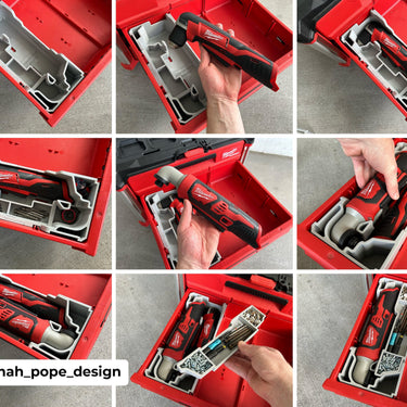 Slimline Packout Drawer Insert for M12 Right Angle Drill and Impact Driver - Jonah Pope Design (JPD-RADI)