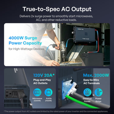 Pro 12V 1000W/2000W/3000W Pure Sine Wave Inverter with Bluetooth — 3000W