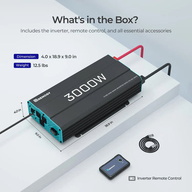 3000W/2000W/1000W/700W 12V Pure Sine Wave Inverter — 3000W / Inverter with 2 × 200AH AGM Batteries
