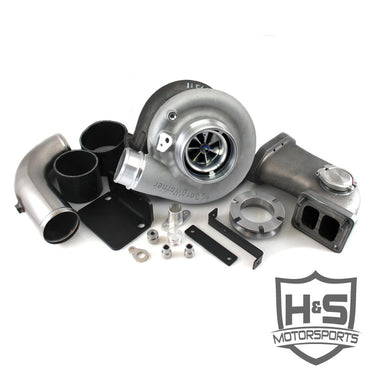 HS Motorsports H S Motorsports 2008-2010 Ford 6.4L Single Turbo Kit Divided Cast Elbow 63MM S300SX-E Turbo 342004-63 | 342004-63