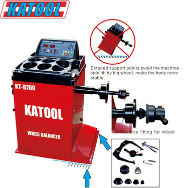 Katool KT-B700 Wheel Balancer — Katool KT-B700 Wheel Balancer + KT-MC2 Motorcycle Wheel Adaptor for Wheel Balancer