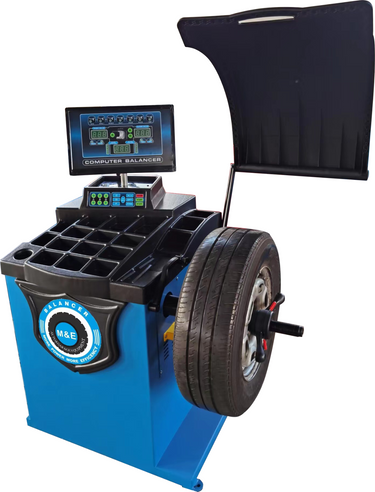 M&E ME-B650 Wheel Balancer — M&E ME-650 Wheel Balancer + KT-MC2 Motorcycle Wheel Adaptor for Wheel Balancer