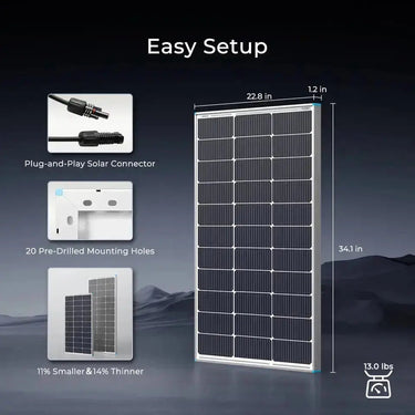 400W 12V Complete Solar Panel Kit with 2.4kWh Batteries — 2.4kWh Deep Cycle AGM Battery (2*12V 100Ah)