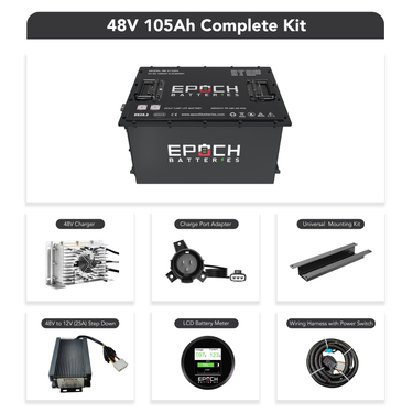 Epoch Batteries 48V 105Ah - LiMax Series - Lithium (LiFePO4) Golf Cart Battery - Complete Kit