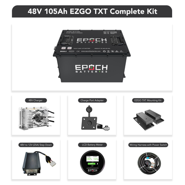 Epoch Batteries 48V 105Ah - LiMax Series - Lithium (LiFePO4) Golf Cart Battery - Complete Kit