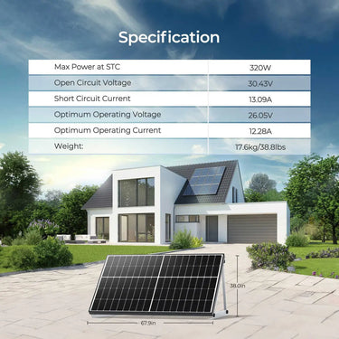 320W Bifacial Solar Panel（2-Pack）