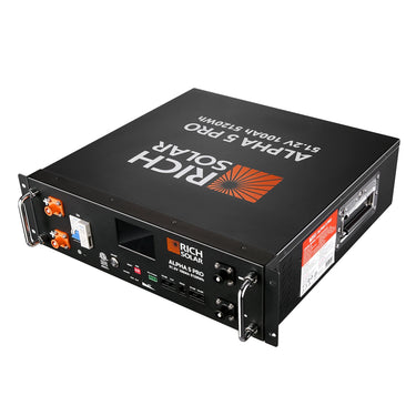 Rich Solar ALPHA 5 PRO 51.2V 100Ah LiFePO4 Battery Premium 48V Server Rack Lithium Battery for Residential, Commercial, RVs, Off-Grid