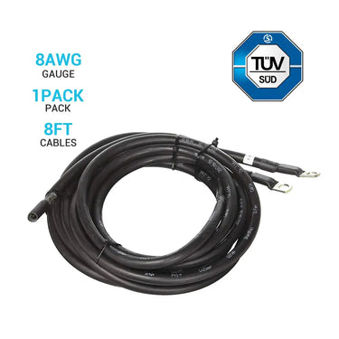 Battery to Charge Controller Tray Cables for 3/8 in Lugs — 8 FT / 4AWG
