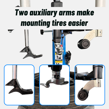 M&E ME-T530 Tire Changer 12"-24" Rims — M&E ME-T530 Tire Changer + KT-MC1 Motorcycle Adaptor for Wheel Clamp Tire Changer