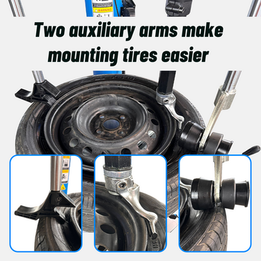 M&E ME-T530 Tire Changer 12"-24" Rims — M&E ME-T530 Tire Changer + KT-MC1 Motorcycle Adaptor for Wheel Clamp Tire Changer