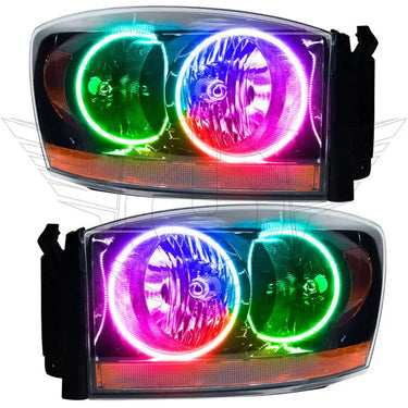ORACLE Lighting 2006 Dodge Ram Pre-Assembled Halo Headlights - Black