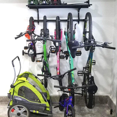 Sistema de almacenamiento de pared con estantes sólidos G-Bike | Capacidad para 5 bicicletas