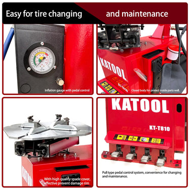 KATOOL KT-T810 Tire Changer + KT-B750 Wheel Balancer Combo — KT-T810 Tire Changer + KT-B750 Wheel Balancer Combo with Motorcycle Adapter Kit (KT-MC1 + KT-MC2 Combo)