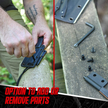 Holtzman's Gorilla Survival Redline full tang neck knife with G10 handle, designed for outdoor survival and tactical use.