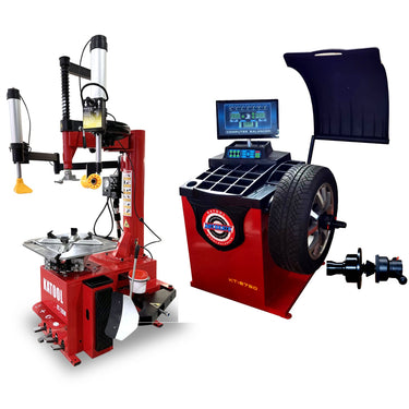 KATOOL KT-T830 Tire Changer & KT-B750 Wheel Balancer Combo — KATOOL KT-T830 Tire Changer & KT-B750 Wheel Balancer Combo + Motorcycle Adapter Kit (KT-MC1 + KT-MC2 Combo)