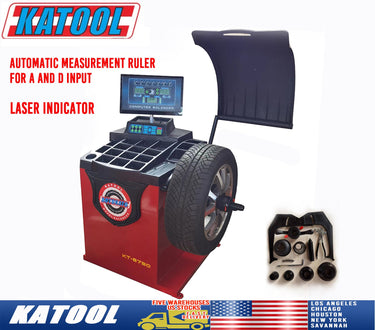 Katool KT-B750 Wheel Balancer — KT-B750 Wheel Balancer + KT-MC2 Motorcycle Wheel Adaptor for Wheel Balancer