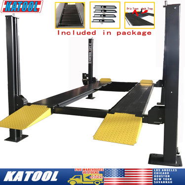 Katool KT-4H850 8,500 lb Heavy-Duty 4-Post Car Lift with Caster Kit — KT-4H850 4 Post Car Lift only
