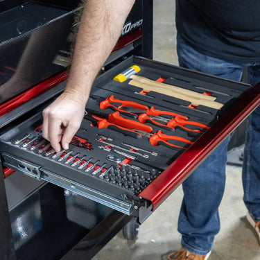 BoxoUSA Pro Series | 28" 3-Drawer Flip top Service Cart Tool Box UAS2603LM-BK-R