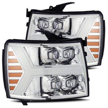 AlphaRex AlphaRex LED Projector Headlights Plank Style Design Chrome w Activation light and Sequential Signal 880207 | 880207