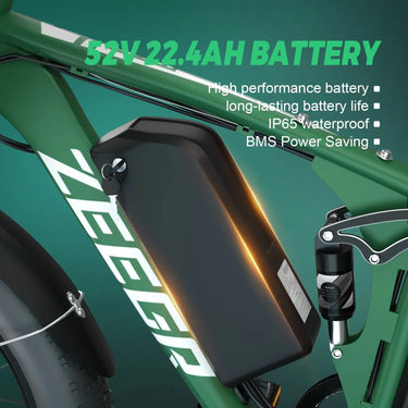 Bicicleta eléctrica de doble motor de 2000 W con tracción total y neumáticos anchos | 52 V, autonomía de 128 km