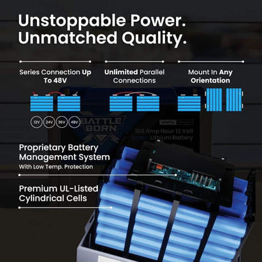 Battle Born 100Ah 12V Smart LiFePO4 Deep Cycle Battery