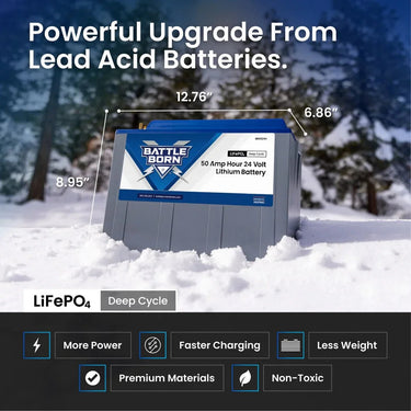 Battle Born 50Ah 24V LiFePO4 Deep Cycle Battery