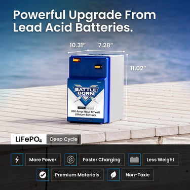 Battle Born 100Ah 12V GC2 LiFePO4 Heated Battery Kit