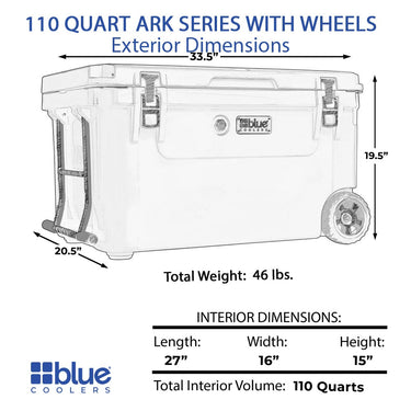 110 Quart Ark Series Roto-Molded Wheeled Cooler