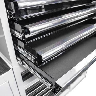 Serie Tech | Caja de herramientas con ruedas de 11 cajones y 41" | Caja de herramientas con ruedas de 8 cajones y 41" | Blanco brillante