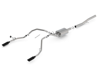 Borla Exhaust Borla SILV SIERRA 1500 14-18 6.2L V8 ATMT 2 4WD 4DR EC STD B (78.7) CC SB (69.3) (143.5 WB) 3.5 2.25 S-TYPE S RD RL AC BC SR TIP 4 RD X 14 BLACK CHROME 140571BC | 140571BC