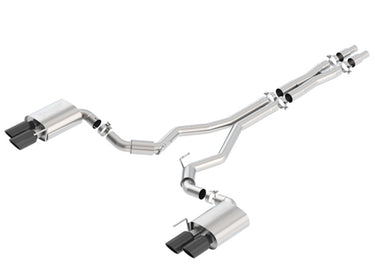 Borla Exhaust Borla MUSTANG GT 18-23 5.0L V8 ATMT RWD 2DR 3.00 S-TYPE WO VALVES D RD RL AC SR TIP: 4.00 RD X 8.00  4.00 RD X 9.00 BLACK CHROME 140745BC | 140745BC