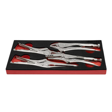 BoxoUSA 4-Piece Locking Pliers Set | 1/3 Drawer EVA Foam BX054-R