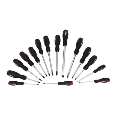 BoxoUSA 15-Piece Slotted, Phillips & Pozi Tip Screwdriver Set | 2/3rd EVA Foam BX094-R