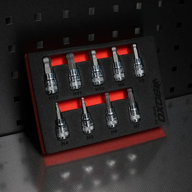 BoxoUSA 9-Piece 3/8" Drive Ball Point Hex Bit Socket Set BX587-R2