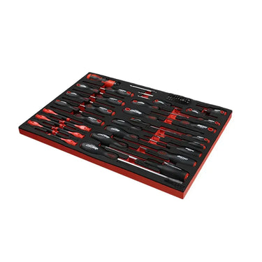 BoxoUSA 64-Piece Master Screwdriver & Bit Set | 3/3 Drawer EVA Foam BX635-R