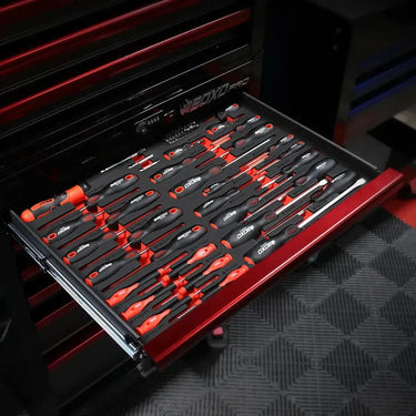 BoxoUSA 64-Piece Master Screwdriver & Bit Set | 3/3 Drawer EVA Foam BX635-R